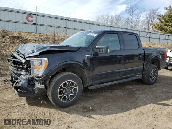 2023 Ford F-150 XL with VIN 1FTEW1EP5PKD18002, listed as a Copart auction lot 49512185 with 23,260 mi miles and Clean Title. Bid and sale history available at carsss.com. Image 1.