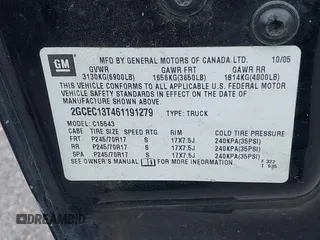 2006 Chevrolet Silverado 1500 LT1 with VIN 2GCEC13T461191279, listed as a IAAI auction lot 40285286 with 134,942 mi miles. Bid and sale history available at carsss.com. Image 9.