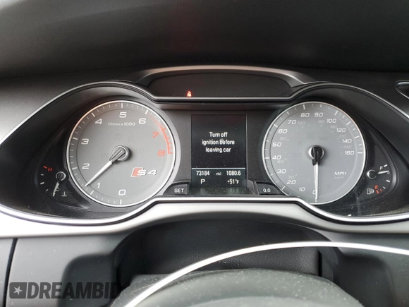 2015 Audi S4 Premium Plus with VIN WAUBGAFLXFA080564, listed as a Copart auction lot 81316934 with 73,184 mi miles and Salvage Title. Bid and sale history available at carsss.com. Image 9.