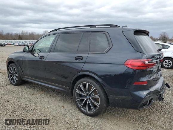 2021 BMW X7 M50i with VIN 5UXCX6C07M9F85315, listed as a Copart auction lot 42618465 with 17,742 mi miles and Salvage Title. Bid and sale history available at carsss.com. Image 2.