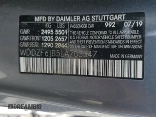 2020 Mercedes-Benz E-Class E 450 with VIN WDDZF6JB5LA703347, listed as a Copart auction lot 80259344 with 82,407 mi miles and Salvage Title. Bid and sale history available at carsss.com. Image 12.