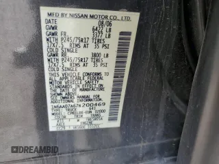 2007 Nissan Titan XE with VIN 1N6AA07A67N200469, listed as a Copart auction lot 52121955 with 176,103 mi miles and Salvage Title. Bid and sale history available at carsss.com. Image 12.
