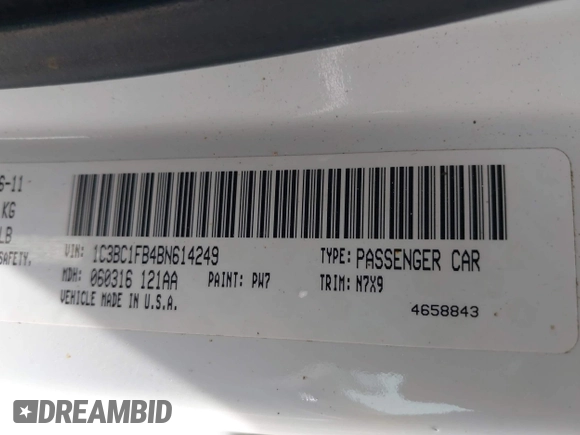 2011 Chrysler 200 Touring with VIN 1C3BC1FB4BN614249, listed as a IAAI auction lot 42041630 with 197,101 mi miles. Bid and sale history available at carsss.com. Image 9.