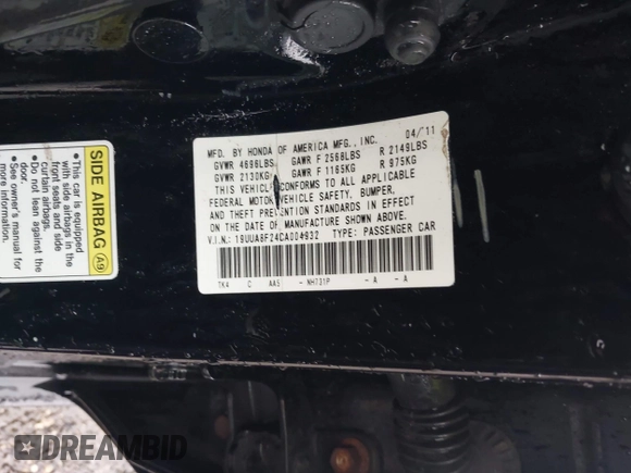 2012 Acura TL Auto z VIN 19UUA8F24CA004932, wystawiony jako IAAI lot #41078533 z przebiegiem 148 484 mil mil oraz . Historia ofert i sprzedaży dostępna na DreamBid. Obrazek 9.
