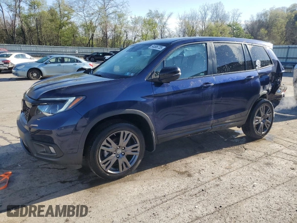 2021 Honda Passport EX-L with VIN 5FNYF8H57MB027798, listed as a Copart auction lot 54586735 with 28,658 mi miles and Salvage Title. Bid and sale history available at DreamBid. Image 1.