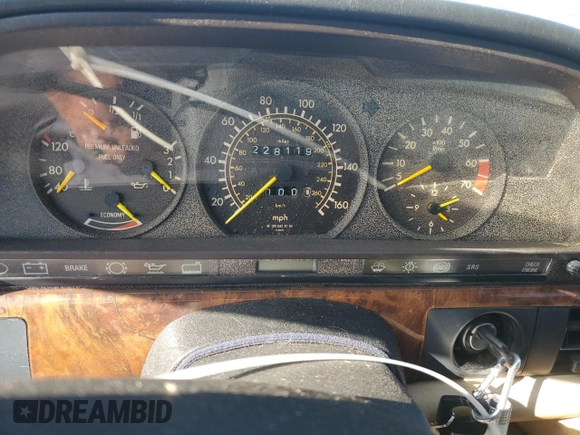 1990 Mercedes-Benz 560 with VIN WDBCA45E6LA553870, listed as a Copart auction lot 51666665 with 228,119 mi miles and Clean Title. Bid and sale history available at DreamBid. Image 9.