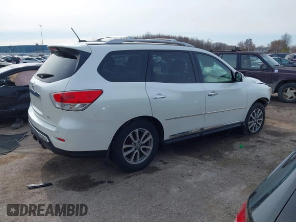 2015 Nissan Pathfinder Platinum with VIN 5N1AR2MN0FC648839, listed as a IAAI auction lot 41954795 with 123,730 mi miles and . Bid and sale history available at DreamBid. Image 14.