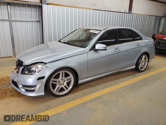 2013 Mercedes-Benz C-Class C 250 Sport with VIN WDDGF4HBXDA753230, listed as a Copart auction lot 49590055 with 105,389 mi miles and Salvage Title. Bid and sale history available at carsss.com. Image 1.