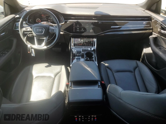 2023 Audi Q8 Premium Plus with VIN WA1EVBF12PD007113, listed as a Copart auction lot 67787744 with 20,482 mi miles and Salvage title. Bid and sale history available at DreamBid. Image 8.
