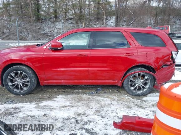 2020 Dodge Durango GT with VIN 1C4RDJDG7LC261038, listed as a IAAI auction lot 41600210 with 95,775 mi miles and . Bid and sale history available at DreamBid. Image 14.