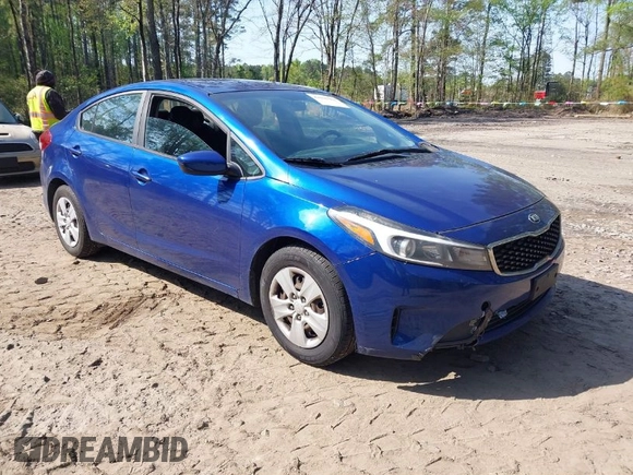 2017 Kia Forte LX with VIN 3KPFK4A70HE052223, listed as a IAAI auction lot 42036382 with 136,671 mi miles. Bid and sale history available at carsss.com. Image 1.