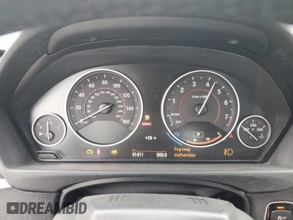 2015 BMW 4 Series 428i with VIN WBA3V7C54FP771931, listed as a Copart auction lot 53778755 with 51,411 mi miles and Salvage Title. Bid and sale history available at carsss.com. Image 9.