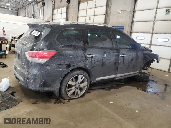 2015 Nissan Pathfinder SV with VIN 5N1AR2MMXFC681953, listed as a Copart auction lot 45596125 with 107,685 mi miles and Salvage title. Bid and sale history available at DreamBid. Image 3.