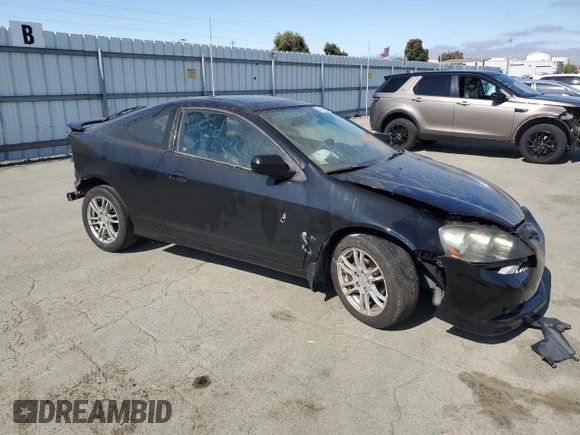 2005 Acura RSX with VIN JH4DC53815S005726, listed as a Copart auction lot 60352395 with 190,809 mi miles and Salvage title. Bid and sale history available at DreamBid. Image 4.