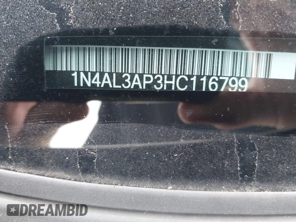 2017 Nissan Altima S z VIN 1N4AL3AP3HC116799, wystawiony jako IAAI lot #41577016 z przebiegiem 168 207 mil mil oraz . Historia ofert i sprzedaży dostępna na DreamBid. Obrazek 9.