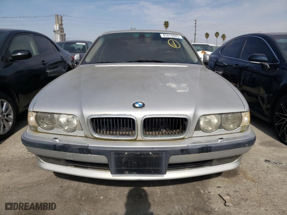 2001 BMW 7 Series 740iA with VIN WBAGG83451DN84085, listed as a Copart auction lot 43478885 with 0 mi miles and Clean Title. Bid and sale history available at carsss.com. Image 5.