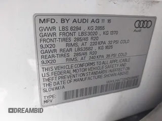 2017 Audi Q7 Premium Plus z VIN WA1LHAF72HD038067, wystawiony jako IAAI lot #41835136 z przebiegiem 88 949 mil mil oraz . Historia ofert i sprzedaży dostępna na DreamBid. Obrazek 9.
