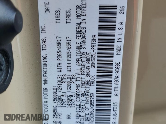2018 Toyota Tacoma SR5 with VIN 5TFAZ5CN5JX055759, listed as a Copart auction lot 51343825 with 95,864 mi miles and Salvage Title. Bid and sale history available at DreamBid. Image 14.