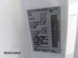 2021 Nissan NV200 SV with VIN 3N6CM0KN6MK704774, listed as a IAAI auction lot 42687599 with 35,845 mi miles and . Bid and sale history available at DreamBid. Image 9.