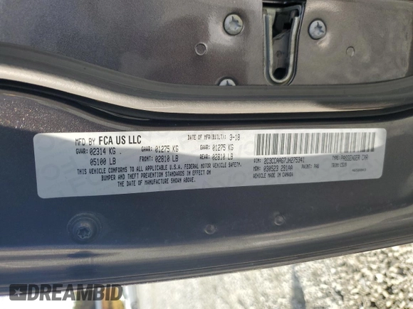 2018 Chrysler 300 Touring L with VIN 2C3CCAAG7JH275341, listed as a Copart auction lot 79761694 with 127,296 mi miles and Salvage Title. Bid and sale history available at carsss.com. Image 12.