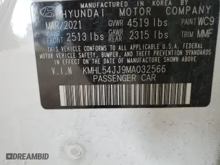 2021 Hyundai Sonata Hybrid Limited with VIN KMHL54JJ9MA032566, listed as a Copart auction lot 49005615 with 67,704 mi miles and Salvage Title. Bid and sale history available at carsss.com. Image 12.