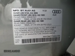 2022 Audi SQ5 Prestige with VIN WA1C4AFY7N2042403, listed as a Copart auction lot 76625154 with 48,871 mi miles and Salvage Title. Bid and sale history available at carsss.com. Image 13.
