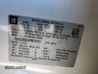 2015 Chevrolet Tahoe LT z VIN 1GNSCBKC4FR678751, wystawiony jako Copart lot #59235935 z przebiegiem 108 296 mil mil oraz Szkoda całkowita • Salvage title. Historia ofert i sprzedaży dostępna na DreamBid. Obrazek 13.