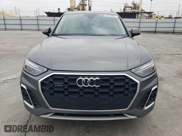 2022 Audi Q5 S line Premium with VIN WA1GAAFY0N2109689, listed as a Copart auction lot 54224605 with 111,964 mi miles and Salvage title. Bid and sale history available at DreamBid. Image 5.