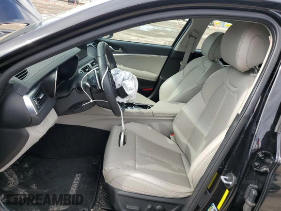 2021 Genesis G70 2.0T with VIN KMTG64LA9MU076535, listed as a Copart auction lot 42027754 with 20,446 mi miles. Bid and sale history available at carsss.com. Image 7.