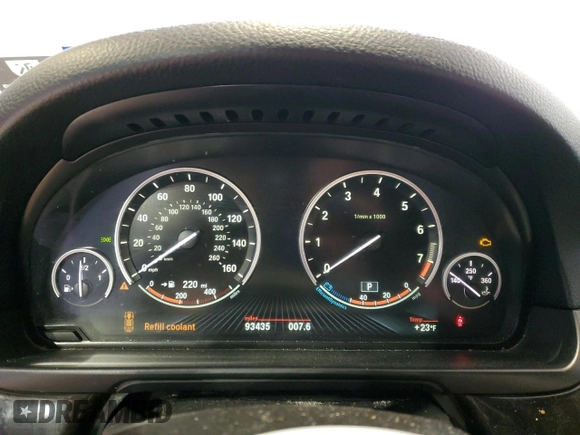 2015 BMW 5 Series 528i xDrive with VIN WBA5A7C55FG143543, listed as a Copart auction lot 45750425 with 93,435 mi miles and Salvage Title. Bid and sale history available at carsss.com. Image 9.