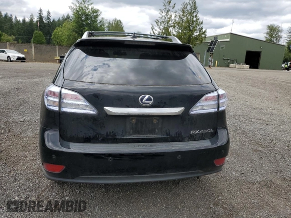 2011 Lexus RX 450h with VIN JTJBC1BA5B2040901, listed as a Copart auction lot 61205235 with 120,740 mi miles and Salvage title. Bid and sale history available at DreamBid. Image 6.