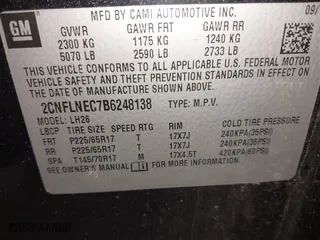 2011 Chevrolet Equinox LT w/2LT with VIN 2CNFLNEC7B6248138, listed as a IAAI auction lot 40964491 with 159,186 mi miles. Bid and sale history available at carsss.com. Image 9.
