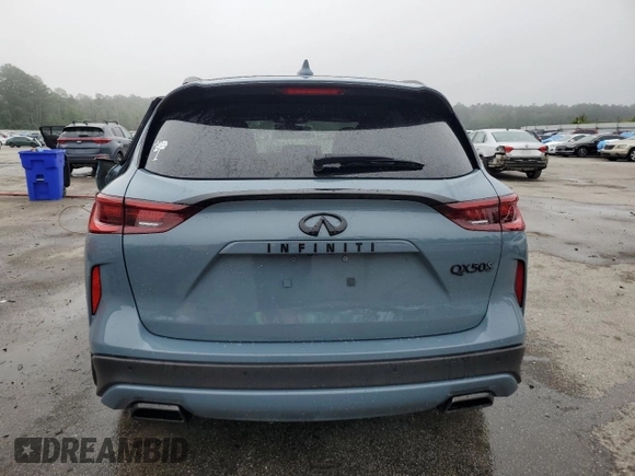 2024 Infiniti QX50 Sport with VIN 3PCAJ5FA0RF102170, listed as a Copart auction lot 58338065 with 10,871 mi miles and Salvage title. Bid and sale history available at DreamBid. Image 6.
