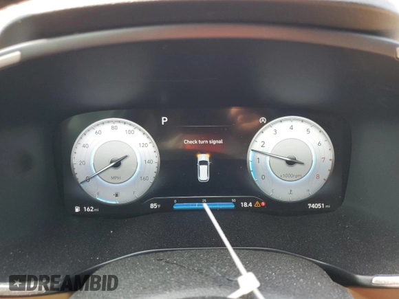 2022 Hyundai Santa Fe Calligraphy with VIN 5NMS54AL8NH450061, listed as a Copart auction lot 54738305 with 74,051 mi miles and Salvage title. Bid and sale history available at DreamBid. Image 9.