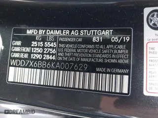 2019 Mercedes-Benz AMG GT with VIN WDD7X6BB6KA007629, listed as a IAAI auction lot 41782028 with 69,815 mi miles. Bid and sale history available at carsss.com. Image 9.