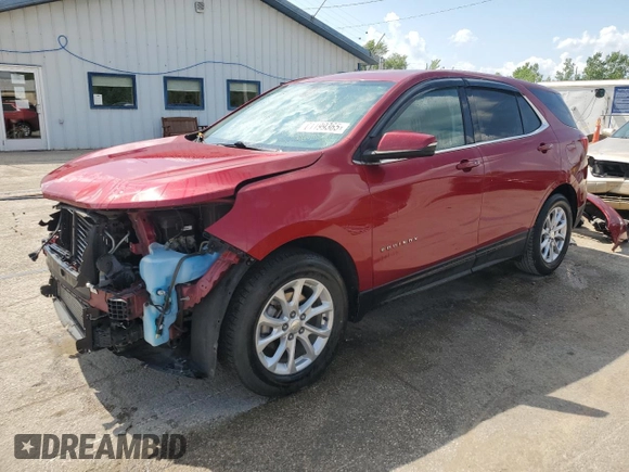 2018 Chevrolet Equinox LT with VIN 3GNAXJEV1JS567068, listed as a Copart auction lot 61199365 with 105,354 mi miles and Salvage title. Bid and sale history available at DreamBid. Image 1.