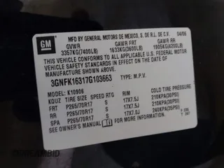 2007 Chevrolet Suburban LT с VIN 3GNFK16317G103663, выставлен на аукционе IAAI как лот 42632338 с пробегом 145 717 миль миль и . История ставок и продаж доступна на DreamBid. Изображение 9.