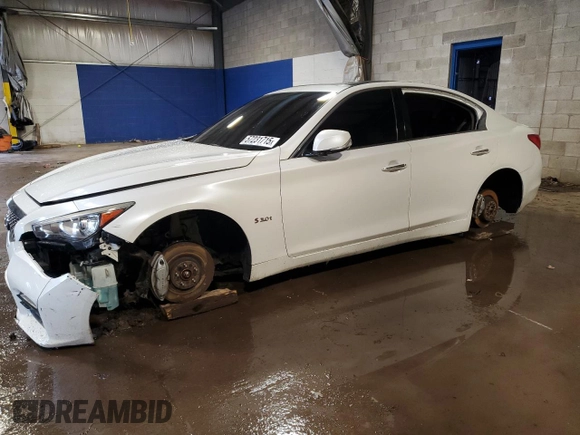2016 Infiniti Q50 Red Sport 400 with VIN JN1FV7AR5GM451481, listed as a Copart auction lot 57231715 with 69,628 mi miles and Salvage title. Bid and sale history available at DreamBid. Image 1.