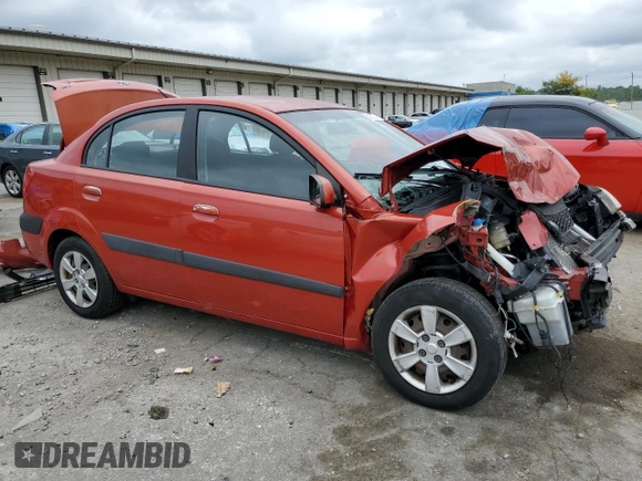 2007 Kia Rio LX with VIN KNADE123376248277, listed as a Copart auction lot 66108224 with 117,618 mi miles and Salvage Title. Bid and sale history available at carsss.com. Image 4.