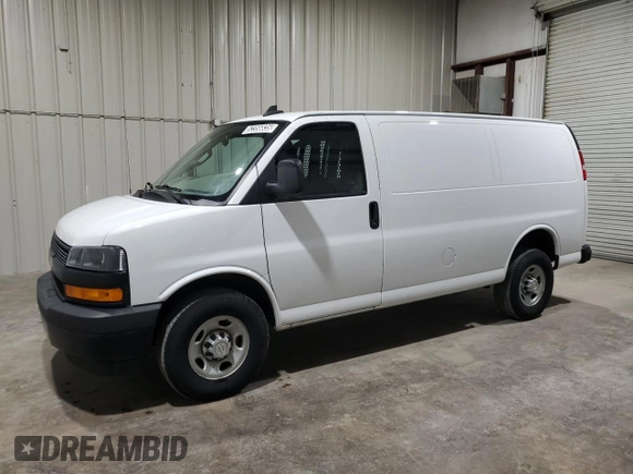 2022 Chevrolet Express Cargo z VIN 1GCWGAFP8N1259529, wystawiony jako Copart lot #52356835 z przebiegiem 255 960 mil mil oraz Czysty tytuł • Clean title. Historia ofert i sprzedaży dostępna na DreamBid. Obrazek 1.
