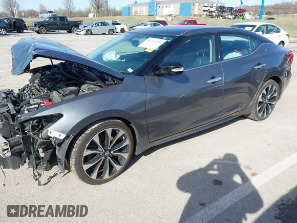2018 Nissan Maxima SV with VIN 1N4AA6AP6JC368169, listed as a IAAI auction lot 41797219 with 43,166 mi miles and . Bid and sale history available at DreamBid. Image 2.