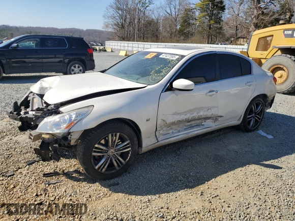 2015 Infiniti Q40 with VIN JN1CV6AR1FM651110, listed as a Copart auction lot 47437555 with 155,762 mi miles and Salvage Title. Bid and sale history available at carsss.com. Image 1.