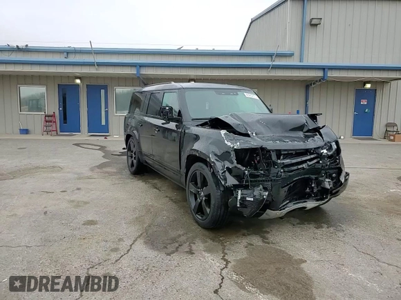 2025 Land Rover Defender with VIN SALEWFFE9S2369515, listed as a Copart auction lot 43980615 with 6,363 mi miles and Salvage title. Bid and sale history available at DreamBid. Image 14.