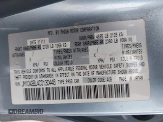 2012 Mazda 5 Sport with VIN JM1CW2BL4C0130446, listed as a IAAI auction lot 42215533 with 238,221 mi miles and . Bid and sale history available at DreamBid. Image 9.