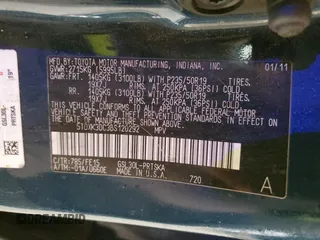 2011 Toyota Sienna SE with VIN 5TDXK3DC3BS120292, listed as a Copart auction lot 50656245 with 187,840 mi miles and Salvage Title. Bid and sale history available at carsss.com. Image 13.