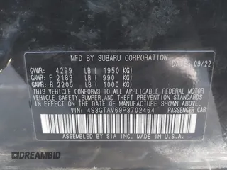 2023 Subaru Impreza Premium с VIN 4S3GTAV69P3702464, выставлен на аукционе IAAI как лот 41387913 с пробегом 38 500 миль миль и . История ставок и продаж доступна на DreamBid. Изображение 9.