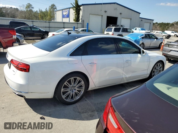 2015 Audi A8 3.0T with VIN WAU3GAFD7FN032980, listed as a Copart auction lot 45683995 with 108,272 mi miles and Non repairable. Bid and sale history available at DreamBid. Image 3.