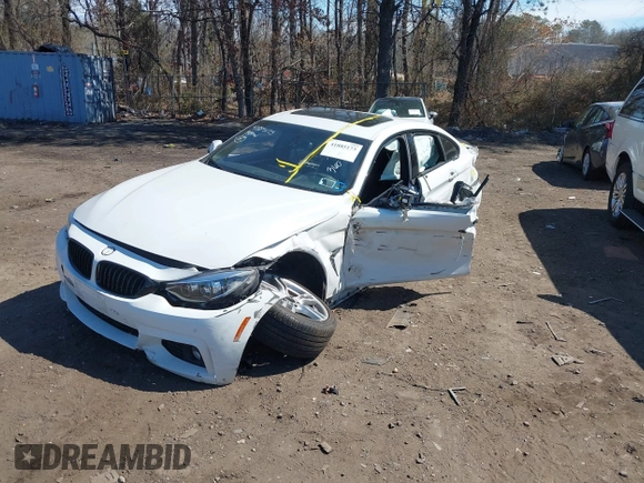 2019 BMW 4 Series 440i xDrive with VIN WBA4J7C58KBM76130, listed as a IAAI auction lot 41885173 with 43,690 mi miles and . Bid and sale history available at carsss.com. Image 2.