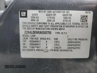 2010 Chevrolet Equinox LT w/1LT with VIN 2CNALDEW6A6392759, listed as a Copart auction lot 47187645 with 82,702 mi miles and Clean Title. Bid and sale history available at carsss.com. Image 13.