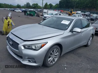 2015 Infiniti Q50 Sport with VIN JN1BV7AR1FM396590, listed as a IAAI auction lot 42687130 with 104,265 mi miles and . Bid and sale history available at DreamBid. Image 2.